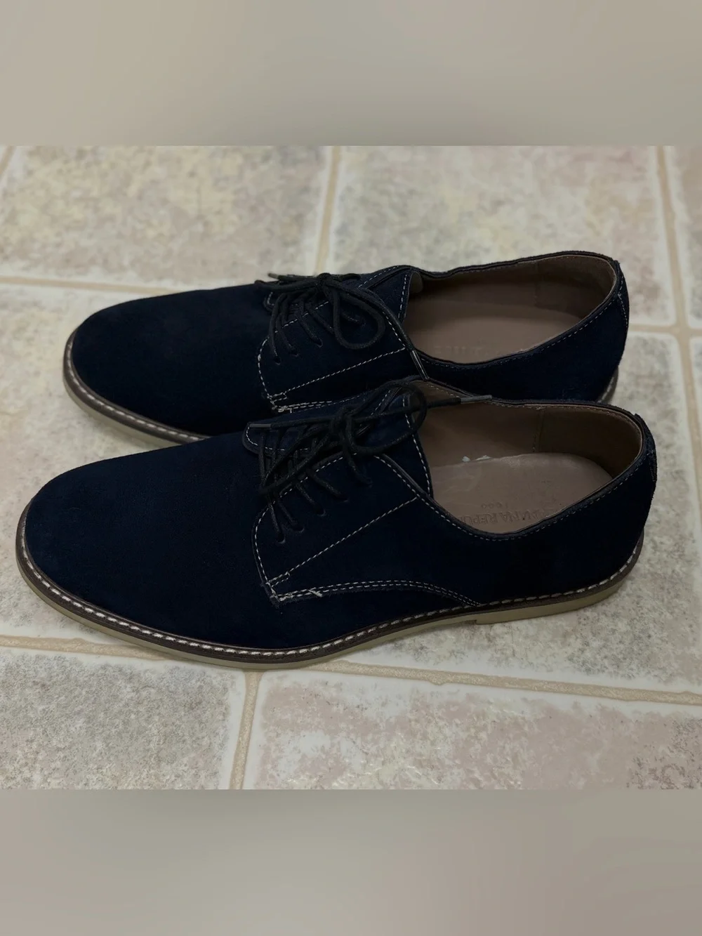 Banana Republic Navy Suede Derby with Tan Sole
